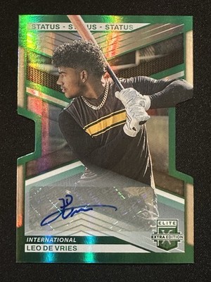 LEO DE VRIES 2023 Elite Extra Edition Green Die-Cut Status Auto Autograph 11/11