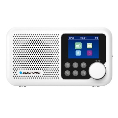 Tragbares Radio Wecker Bluetooth LCD Display USB-C FM DAB Blaupunkt Weiß