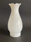 Vintage Scalloped White Opal Glass Hurricane Lamp Chimney Shade 2 -3/4” Fitter