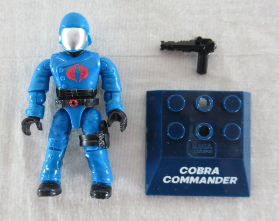 G.I. Joe Cobra Commander Action Figure + Display Stand Mega Bloks Mattel 2024 - Image 2 of 3