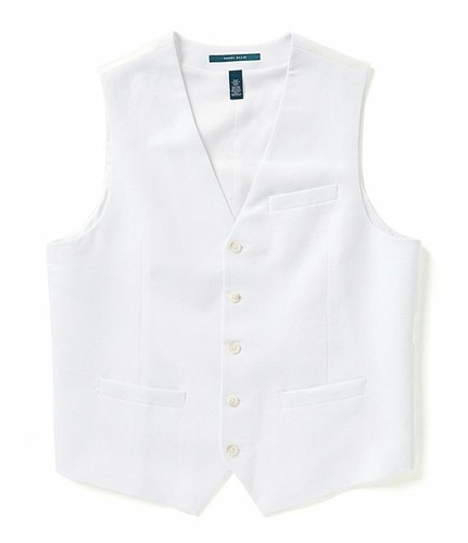 Perry Ellis Big & Tall Solid Linen Vest Size XLT