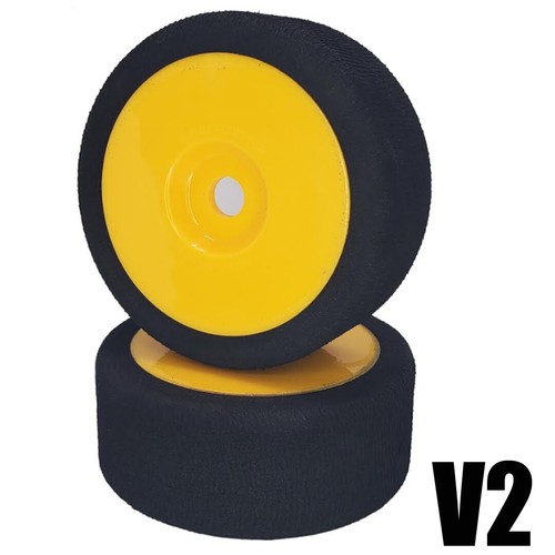 NHX RC V2 1/8 Alpha SH25 Foam Tires/Wheels 104mm (4) Speed Drag Bash -Yellow - Picture 3 of 4