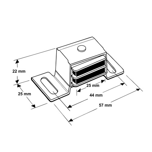 Rok Hardware Double Side Strong Magnetic Catch Latch Cabinet Closet Drawer Doors - Picture 2 of 2