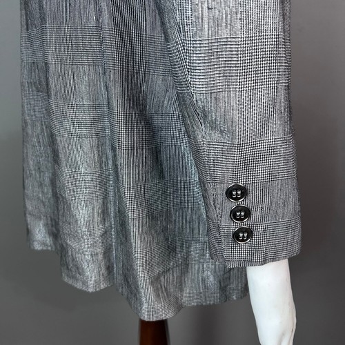 Michael Kors blazer women's size 10 metallic houndstooth plaid vtg linen clueles - Picture 3 of 16