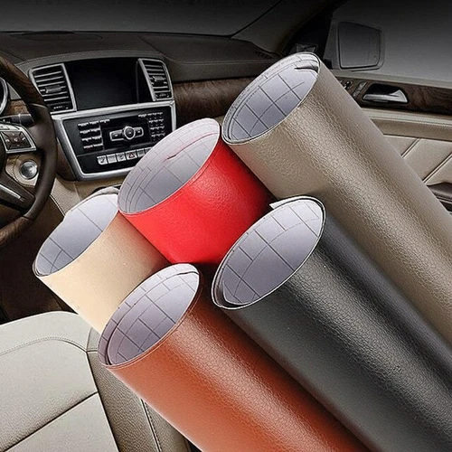 Película De Vinilo Cuero Textura PVC Etiqueta Engomada Para Interior Del Coche