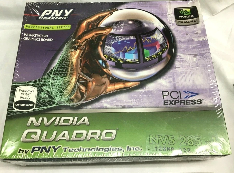 PNY Nvidia Quadro 128MB Dual Monitor Video Card NVS 285 NVS2 NIB Free Shipping - Image 2 of 4
