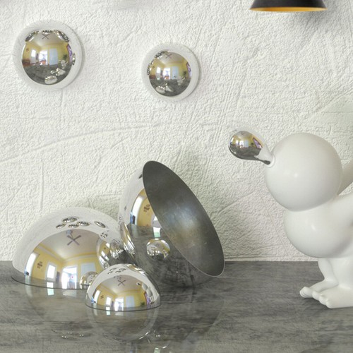 Stainless Steel Mirror Sphere Hemisphere Ball Garden Gazing Ball Yard Decor - Picture 7 of 26