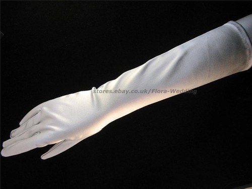 WHITE/PINK/IVORY FLOWER GIRL/KID SATIN CHILDREN GLOVE - Picture 7 of 7