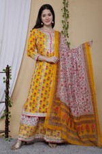 RAYON KURTI WEDING SPECIAL SHARARA SET WITH COTTON MALMAL DUPPTA HEAVY GOTA LACE