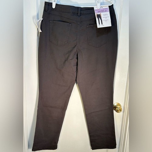 Gloria Vanderbilt Damen schmales Bein klassische Passform Amanda 2.0 Größe 16 durchschnittlich grau neu mit Etikett - Bild 3 von 10