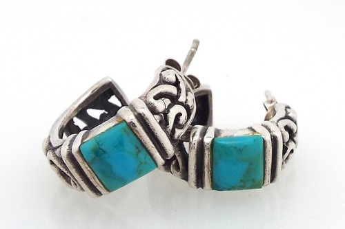 Sterling Silber Türkis Set - Ring und Ohrringe - Vintage Navajo ~#6006 - Bild 3 von 6