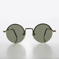 Round Hippy Sunglass with Green Lenses - Swami