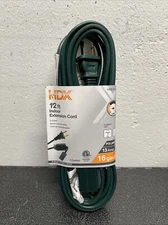 BRAND NEW!! HDX 12 Ft Indoor Green Extension Cord - 3 Outlets 16 Gauge Cube Tap