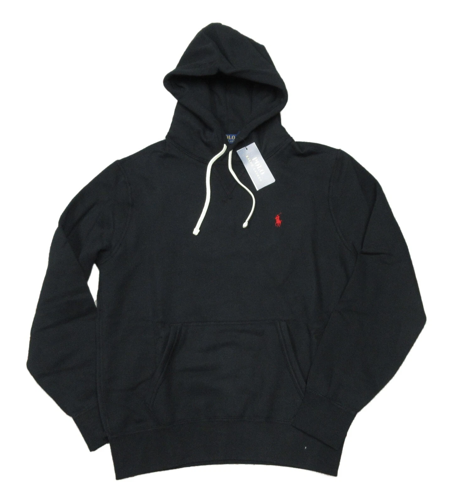 Polo Ralph Lauren Men's Black Cotton Blend Fleece Lined Pullover Hoodie
