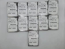 Lot of 11 HGST 0B25168, 1.2TB 2.5" HDD, SAS 10K rpm, HUC101212CSS600
