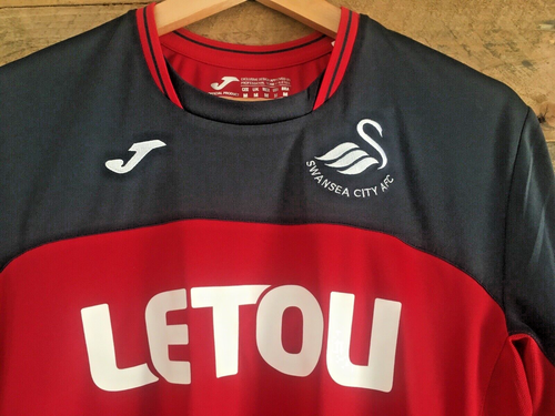 SWANSEA CITY JOMA LETOU FOOTBALL RED TRAINING SHIRT SIZE MEDIUM MENS 2017/18 - Picture 2 of 5