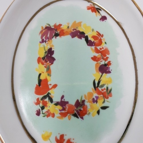 ANTHROPOLOGIE KIANA MOSLEY MONOGRAMM SCHMUCKSCHALE INITIALE "D" BLUMEN MONOGRAMM - Bild 2 von 10