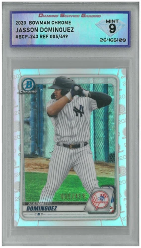 2020 Bowman Chrome JASSON DOMINGUEZ #BCP-243 Refractor 005/499 💎 DSG 9 MINT
