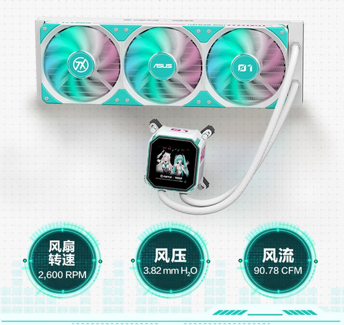 ASUS TX Gaming 360 LC AM4/5 Hatsune Miku 2.8-inch LCD adiator Liquid CPU - Picture 2 of 7