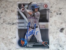 Mets Michael Paez Signed Autographed 2016 1st Bowman Mint