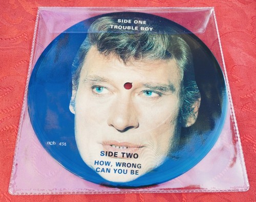 RARE JOHNNY HALLYDAY 45 TOURS PICTURE DISC VINYL TIRAGE LIMITE " TROUBLE BOY " - Picture 3 of 3