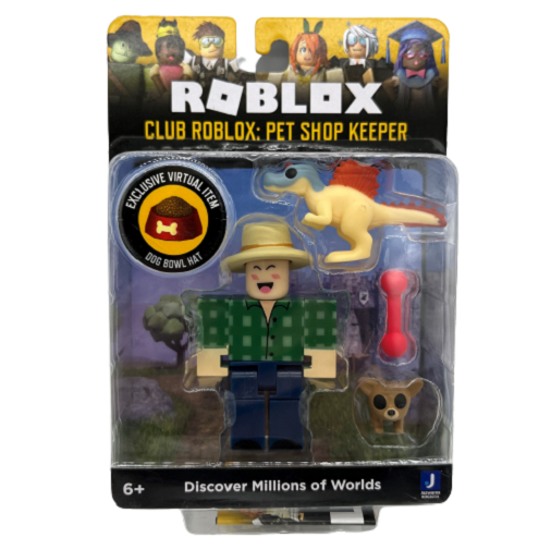 Roblox Celebrity Collection Pet Shop Keeper plus Dog Bowl Hat Virtual Code NEW
