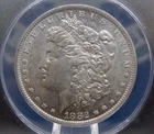 1882 "O/S" Morgan SILVER Dollar VAM-4 Top-100 $1 ANACS AU58 #207 About Unc ECC&C