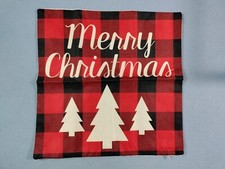 NEW MERRY CHRISTMAS TREES PILLOW CASE/COVER 17" X 18" HOME DECOR HOLIDAY XMAS