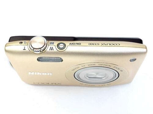 Nikon Coolpix S3300 16MP Point & Shoot Digital Camera Gold Excellent from Japan - Picture 2 of 4