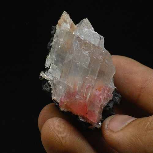 New Find : Reddish pink calcite with mesolite from Moldy Raspberry pocket #2965 - Picture 2 of 6