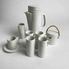 11-Piece Vintage Schmid LaGardo Tackett Forma White Tea Pot Sugar Bowl Creamer