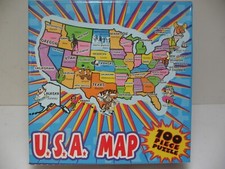 Vintage Educational U.S.A. Map Jigsaw Puzzle 100 Pieces Color 8.5" x 11"