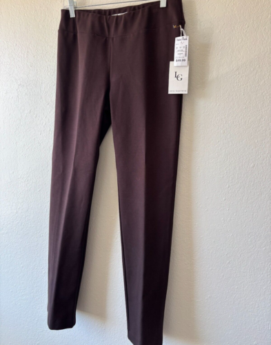 NWT LG Lena Gabrielle Pull On Pants Womens Size 10 Brown Straight Leg - Picture 2 of 13