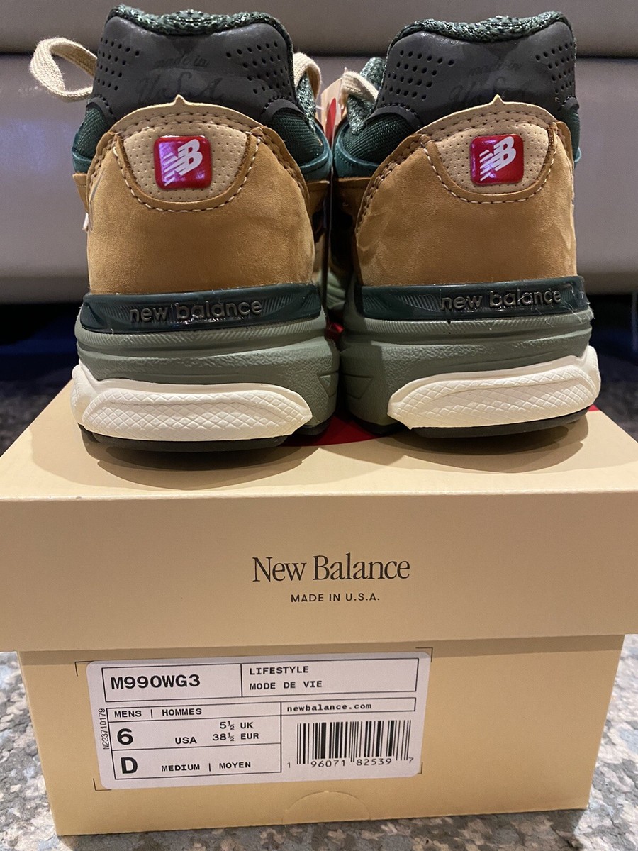 送料&関税込み New Balance MADE in USA 990v3 M990WG3 New Balance Made in USA 990v3 Green Tan M990WG3 Men Size 6