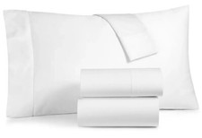 Charter Club Damask Solid King 4pc Sheet Set 550TC White New