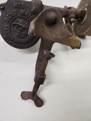 Antique No. 1 Best Maide Hand Crank Bench Grinder By Luther Grinder MFG. Tested - Picture 4 of 8