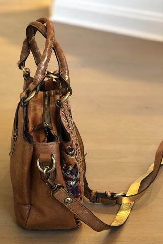 Borsa a tracolla PATRICIA NASH Angelin in pelle italiana ricamata lamina oro NUOVA! - Foto 6 di 18