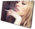Smoking Girl Lady Sexy Sensual Fashion SINGLE CANVAS WALL ART Picture Print