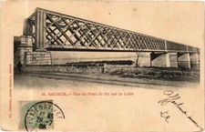 Old postcard Saumur - view of the Iron Bridge over the Loire (165233)