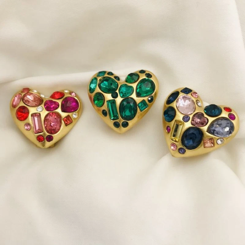 Oscar de la renta в форме сердца кристалл цвет блокировки зажим для уха - Изображение 4 из 4