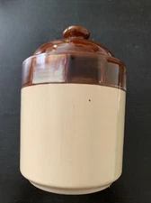 Mosaic Tile Elite by Gibson Kitchen Canister Storage Jar w Lid Two Tone Brown s