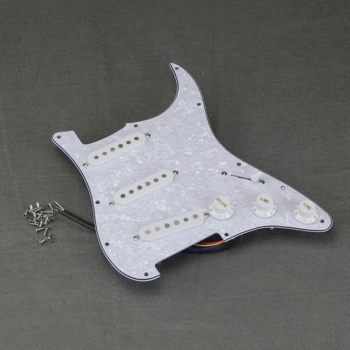 Golpeador cargado de guitarra ST SSS precableado FLEOR Alnico 5 pastillas interruptor para ST - Imagen 15 de 25