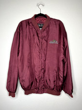 Vintage Santa Fe Hotel  Casino Las Vegas Silk Bomber Jacket 90  s Maroon XL