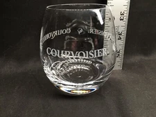 Courvoisier Stemless Snifter Rocks Glass CV Logo
