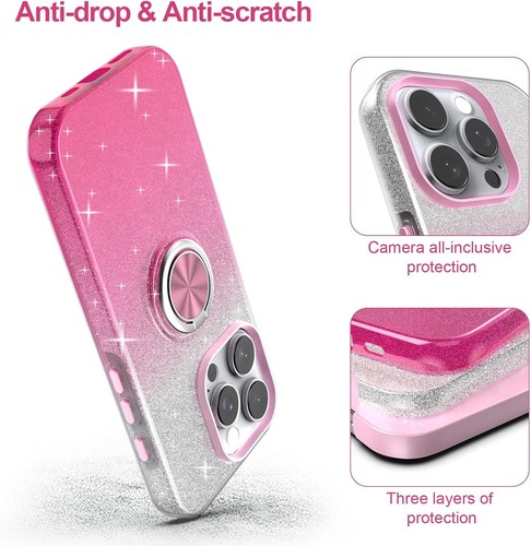 Case For Apple iPhone 16 15 14 13 12 Pro Shockproof Ring Glitter Magnetic Cover - Picture 14 of 24
