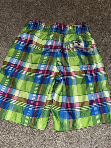 Abercrombie Kids Plaid Swim Trunks W Lg Moose Board Shorts Boy's Size L Preppy - Picture 9 of 12