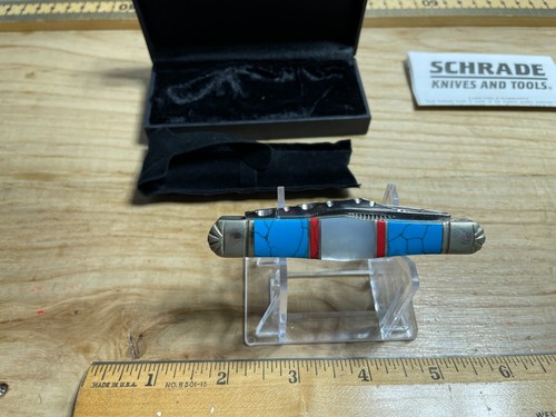 Rare Schrade SCWTP Classic Whittler Turquoise Pearl 3 Blade Knife