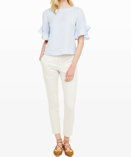 $159 NUEVO CON ETIQUETAS CLUB MONACO Talla 4 REDEN PIERNA DELGADA DE ALTURA MEDIA PANTALÓN PIEDRA - Imagen 3 de 5