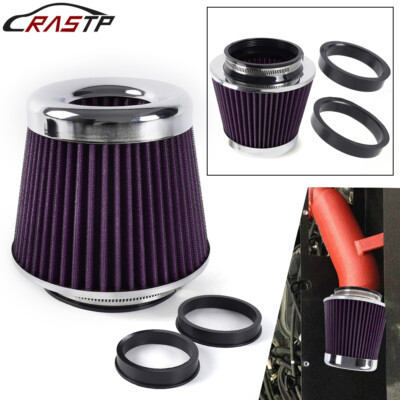 Purple High Flow Performance Cold Air Intake Air Filter 3''/3.5''/4'' Inlet 5'' Tall