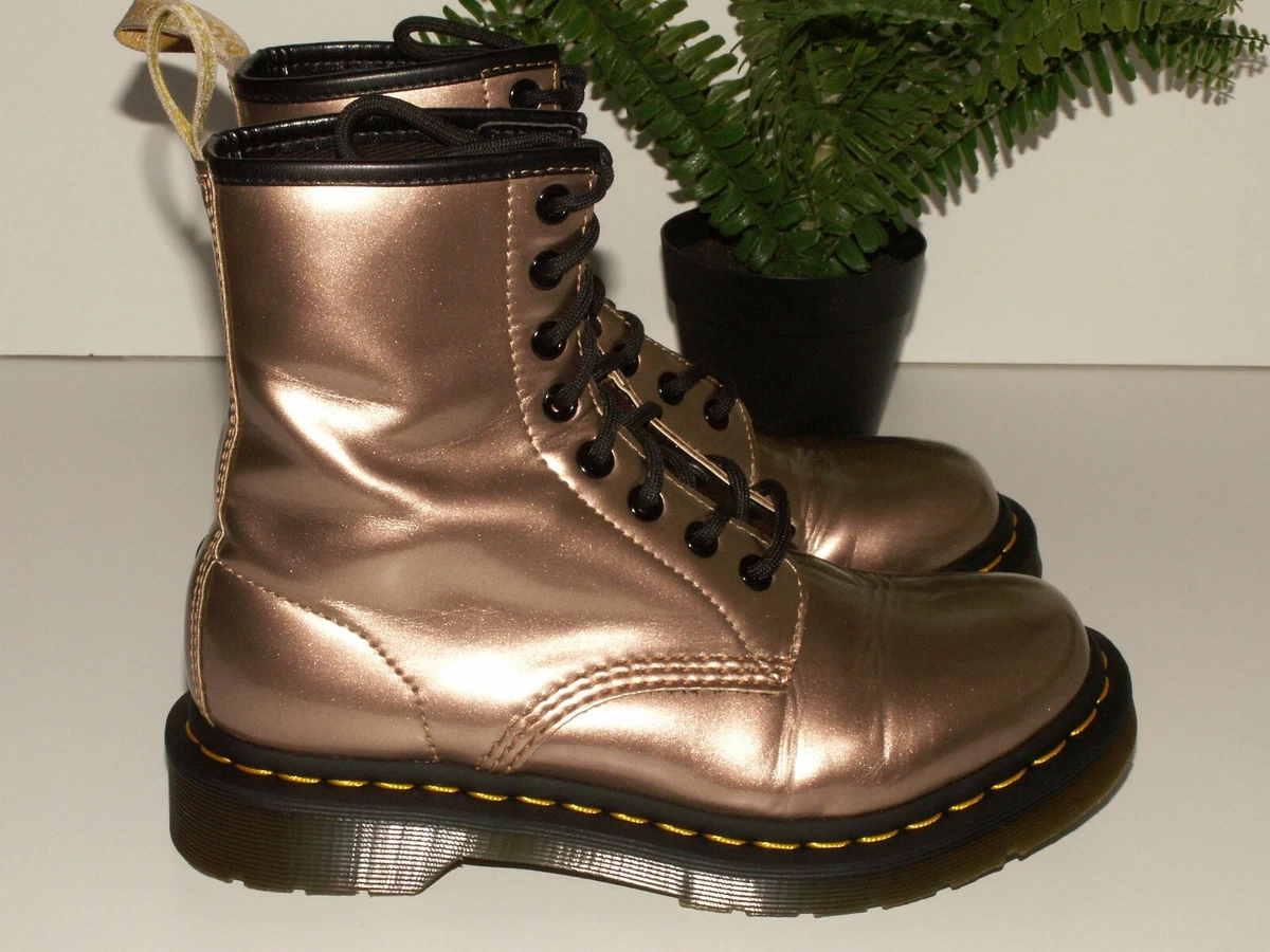 Dr martens vegan 1460 red cheap chrome flat ankle boots